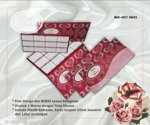 Cetak Undangan Hardcover 1 warna 21x11,5 cm
